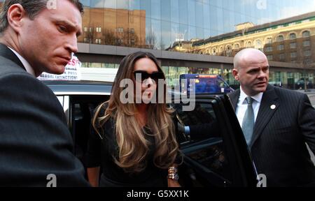 Tamara Ecclestone arrives at Southwark Crown Court for the trial of two men who are accused of blackmailing her. Stock Photo