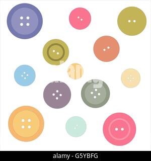 Cute colorful buttons on a white background Stock Vector