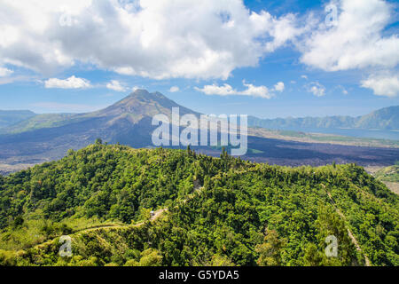 Mount Batur in Bali Indonesia Stock Photo