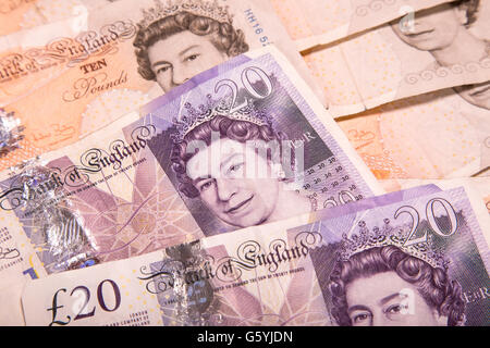 A close-up photograph of Sterling currency Stock Photo
