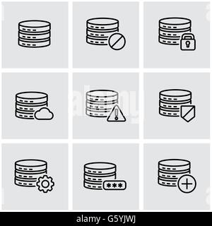 Vector line database icon set Stock Vector