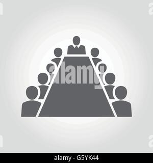 Board room members sitting around a table Stock Vector