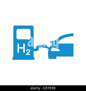 Vector car hydrogen station icon Stock Vector