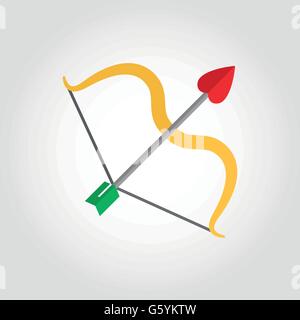 Vector flat cupid bow icon Stock Vector