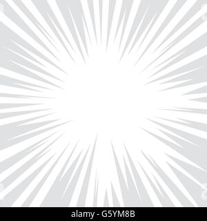 Comic book grey and white radial lines background Stock Vector