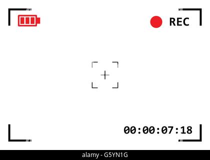 Camera viewfinder with exposure and camera settings. Stock Vector