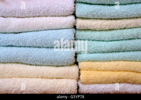 Stacked terry towels Stock Photo
