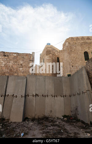 Hebron Old City. Palestinians were removed from their homes and the Old City is occupied by Jewish settlers protected by IDF. Stock Photo