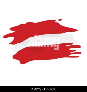 Vector flag of Austria. Flag of Austria in pseudo watercolor style isolated on white background. Stock Vector