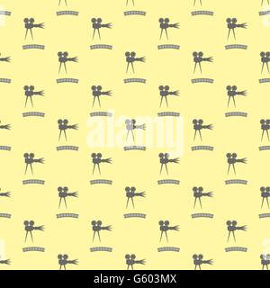 Seamless Retro Cinema Pattern. Stock Vector