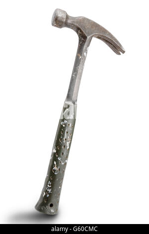 A real working carpenters hammer against a white background Stock Photo