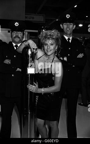 Model Samantha Fox at Earls Court helping to get the London Motor Show ...