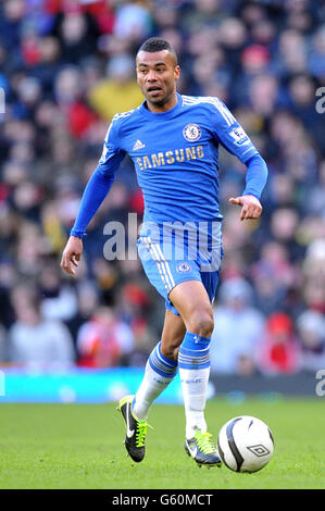 Soccer - FA Cup - Quarter Final - Manchester United v Chelsea - Old Trafford. Ashley Cole, Chelsea Stock Photo