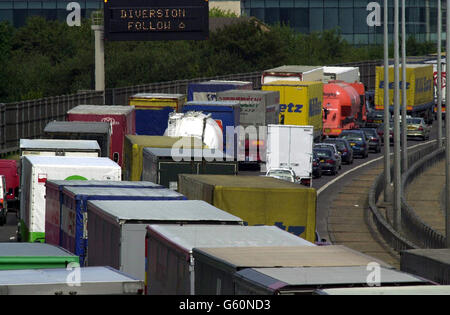 Traffic at standstill on the M25 Stock Photo