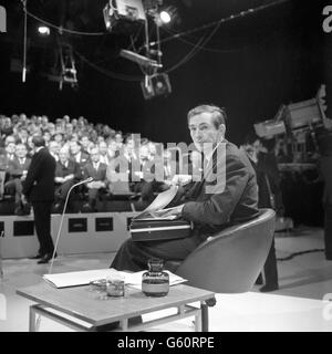 South African heart surgeon Dr Christian Barnard at the BBC Television Centre in White City for a recording of Tomorrow's World. Stock Photo