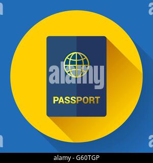 Passport icon. Flat design. Vector illustration Stock Vector