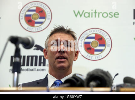 Reading FC's New Manager Nigel Adkins during the press conference at the Madejski Stadium, Reading. Stock Photo