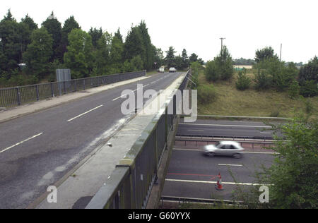 Motorway Bridge Suicide Stock Photo