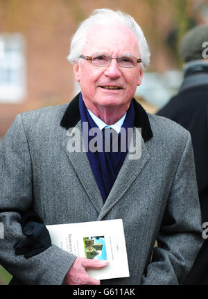 Comedian Syd Little arrives for the funeral service of Norman Collier at St Helen's Church, Welton, Hull. Stock Photo