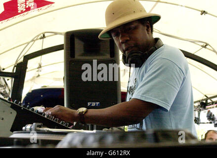 Norman Jay MBE - Notting Hill Carnival. DJ Norman Jay, MBE, co-founder of the legendary Sound System 'Good Times' at the Notting Hill Carnival. Stock Photo