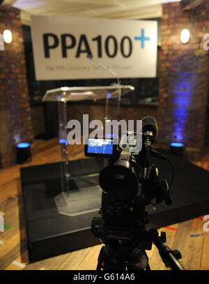 Signage at the Professional Publishers Association Centenary Opening party at the Skyloft, Millbank Tower, London. Stock Photo