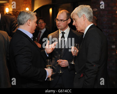 Guests mingle at the Professional Publishers Association Centenary Opening party at the Skyloft, Millbank Tower, London. Stock Photo