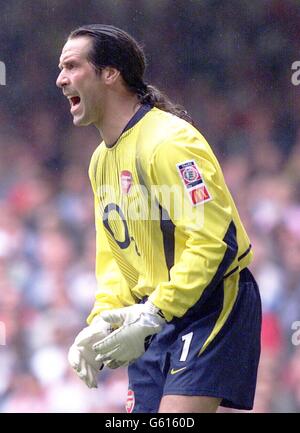 Arsenal goalkeeper David Seaman in action during the FA Community Shield match against Liverpool at the Millennium Stadium in Cardiff, Wales. Stock Photo