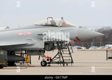 General view of a tornado on the runway at RAF Coningsby, Lincolnshire. PRESS ASSOCIATION Photo. Picture date: Thursday March 21, 2013. See PA story DEFENCE Dambusters. Photo credit should read: Joe Giddens/PA Wire Wire Stock Photo