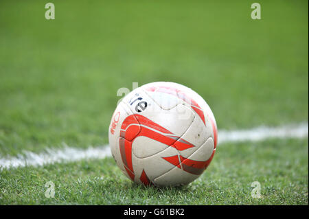 Soccer - npower Football League Championship - Nottingham Forest v Brighton and Hove Albion - City Ground. A Nottingham Forest official Mitre match ball is seen during the warm-up Stock Photo