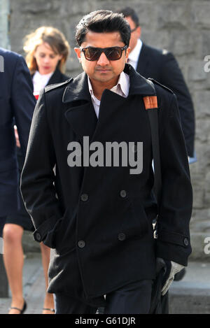 Praveen Halappanavar, the husband of Savita Halappanavar arrives for the inquest into her death at Galway Coroners court. Stock Photo