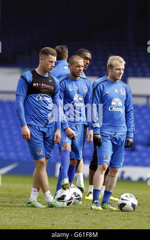 Soccer - Barclays Premier League - Everton Open Training Session - Goodison Park Stock Photo
