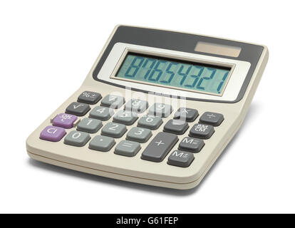 Business Office Calculator Isolated on White Background. Stock Photo