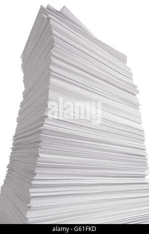 Stack of White Paper for Printer on Gray Background Stock Image