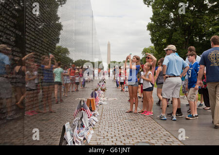 Washington, DC USA, May 29, 2016: Visitors at Vietnam War Memorial for National Memorial Day weekend Stock Photo