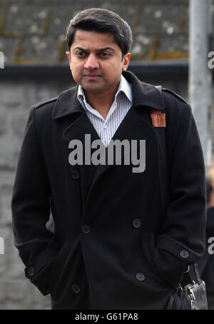 Praveen Halappanavar, the husband of Savita Halappanavar, arrives for day three of the inquest into her death at Galway Coroners Court. Stock Photo