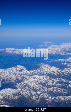 The Alps from airplane window Stock Photo