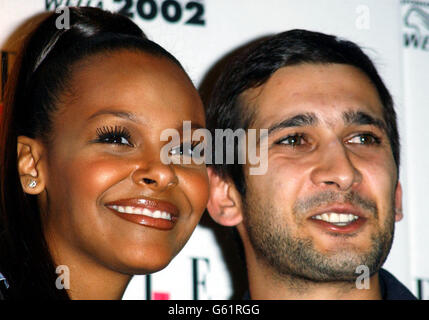 Singer Samantha Mumba with actor of the year Jimi Mistry at the Elle Style Awards at the Natural History Museum, London. Stock Photo