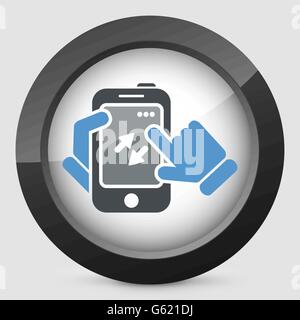 Smartphone icon. File transfer. Stock Vector