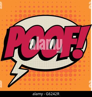 Poof comic book bubble text retro style Stock Vector