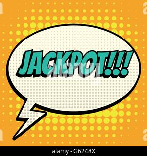 Jackpot comic book bubble text retro style Stock Vector