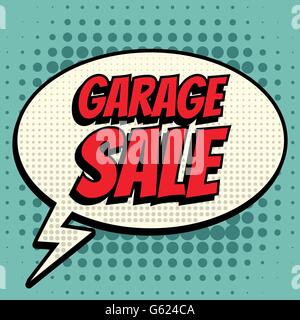 Garage sale comic book bubble text retro style Stock Vector Image & Art ...