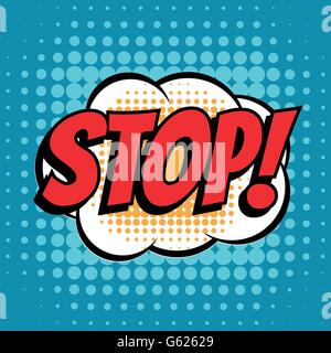 Stop comic book bubble text retro style Stock Vector