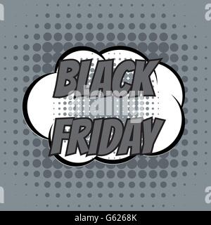 Black friday comic book bubble text retro style Stock Vector