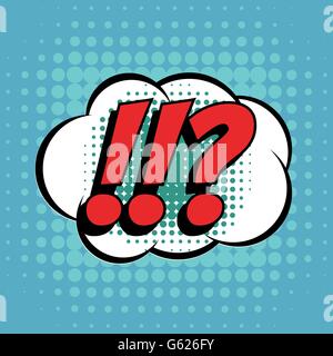 Questions exclamation marks comic book bubble text retro style Stock Vector