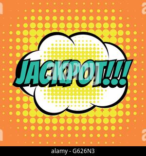 Jackpot comic book bubble text retro style Stock Vector