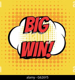 Big win comic book bubble text retro style Stock Vector