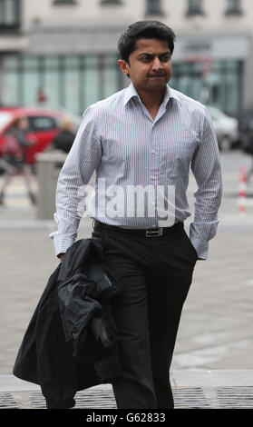 Praveen Halappanavar, the husband of Savita Halappanavar, arrives for the inquest into her death at Galway Coroners Court. Stock Photo