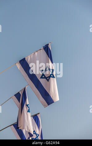 Flags of Israel Stock Photo