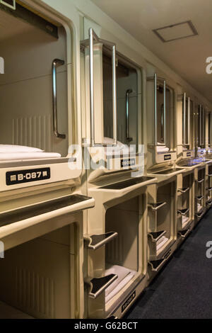 Capsule Hotel in Japan Stock Photo