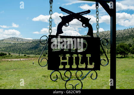 Sad Hill cemetery - depicted in the film 'The Good, the Bad and the Ugly' - near Covarrubias in Spain Stock Photo